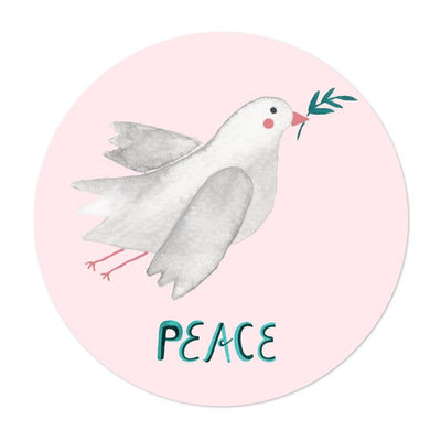 Aufkleber *Peace* mit Friedenstaube – Frau Ottilie